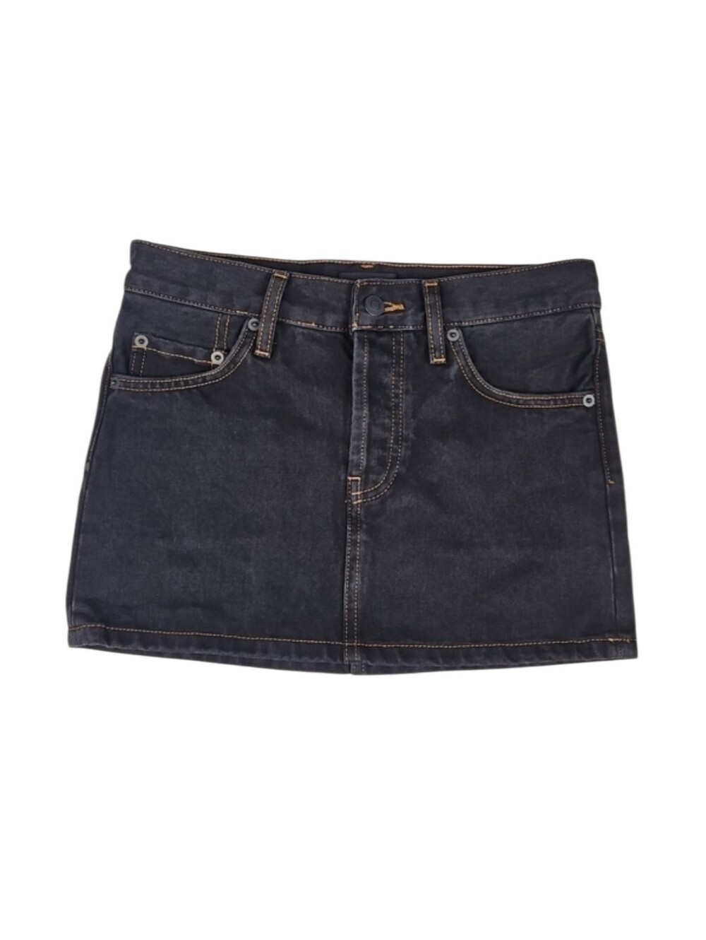 WARDROBE.NYC Women’s Denim Micro Mini Skirt Dark Indigo Jean Midrise, Size 24
